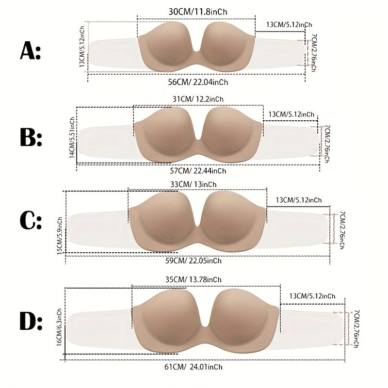 Sticky Push Up Bra: Seamless Strapless, Self-Adhesive & Reusable
