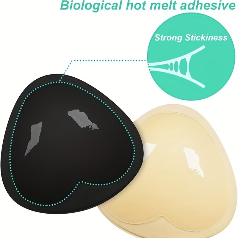 2 almohadillas invisibles de esponja para sujetador - Reutilizables para realzar el pecho, ideal para bikini, incluye cubrepezones - Lencería femenina