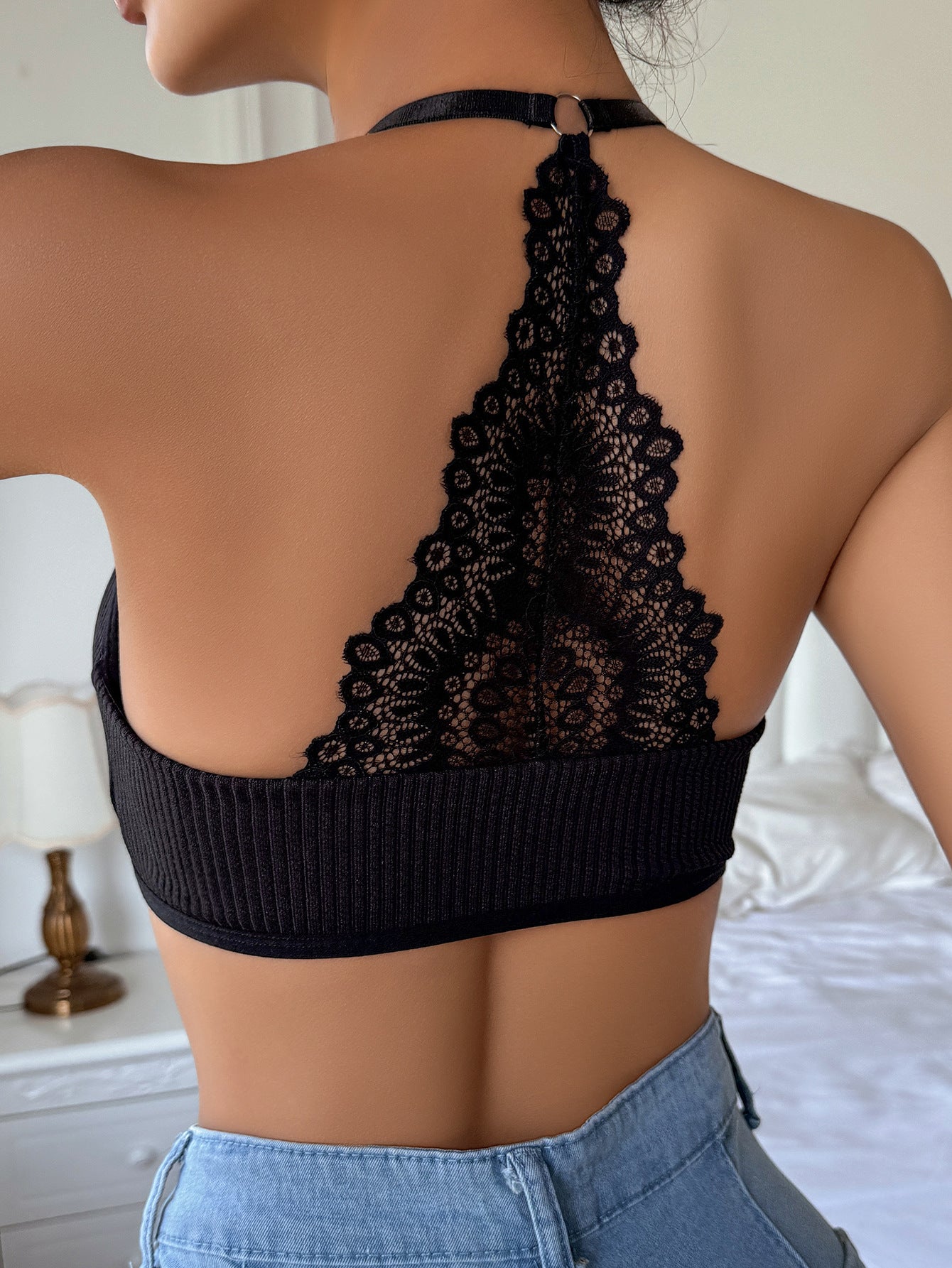 Women's Lace Vest Bra: Lift & Side Support, Adjustable Straps