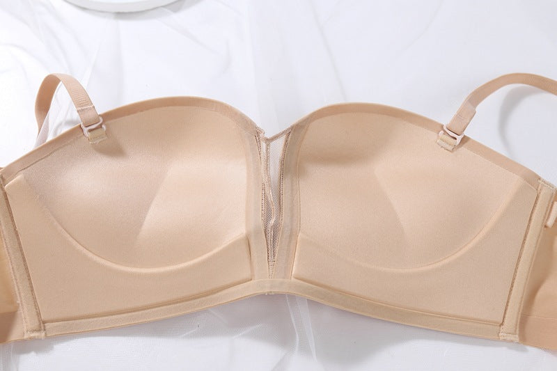 Wireless Push-Up Bra: Half Cup, Adjustable Straps & Side Support