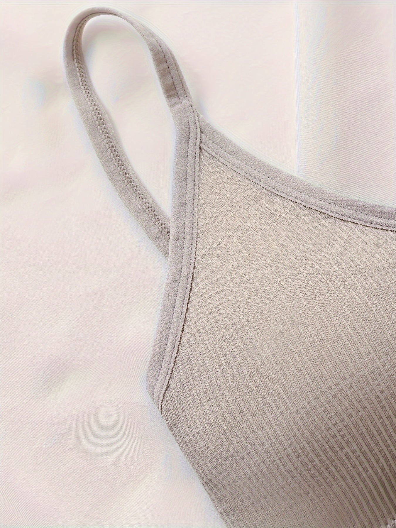 6 Sets Solid Seamless Lingerie Set, Causal Cross Straps Cami Bra & Panties, Women's Lingerie & Underwear