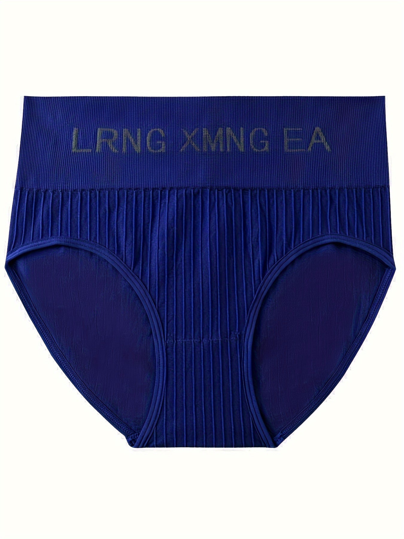 8 Pcs Women's Sporty Rib Knit Letter Print High Waisted Absorbent Breathable Butt Lifting Panties
