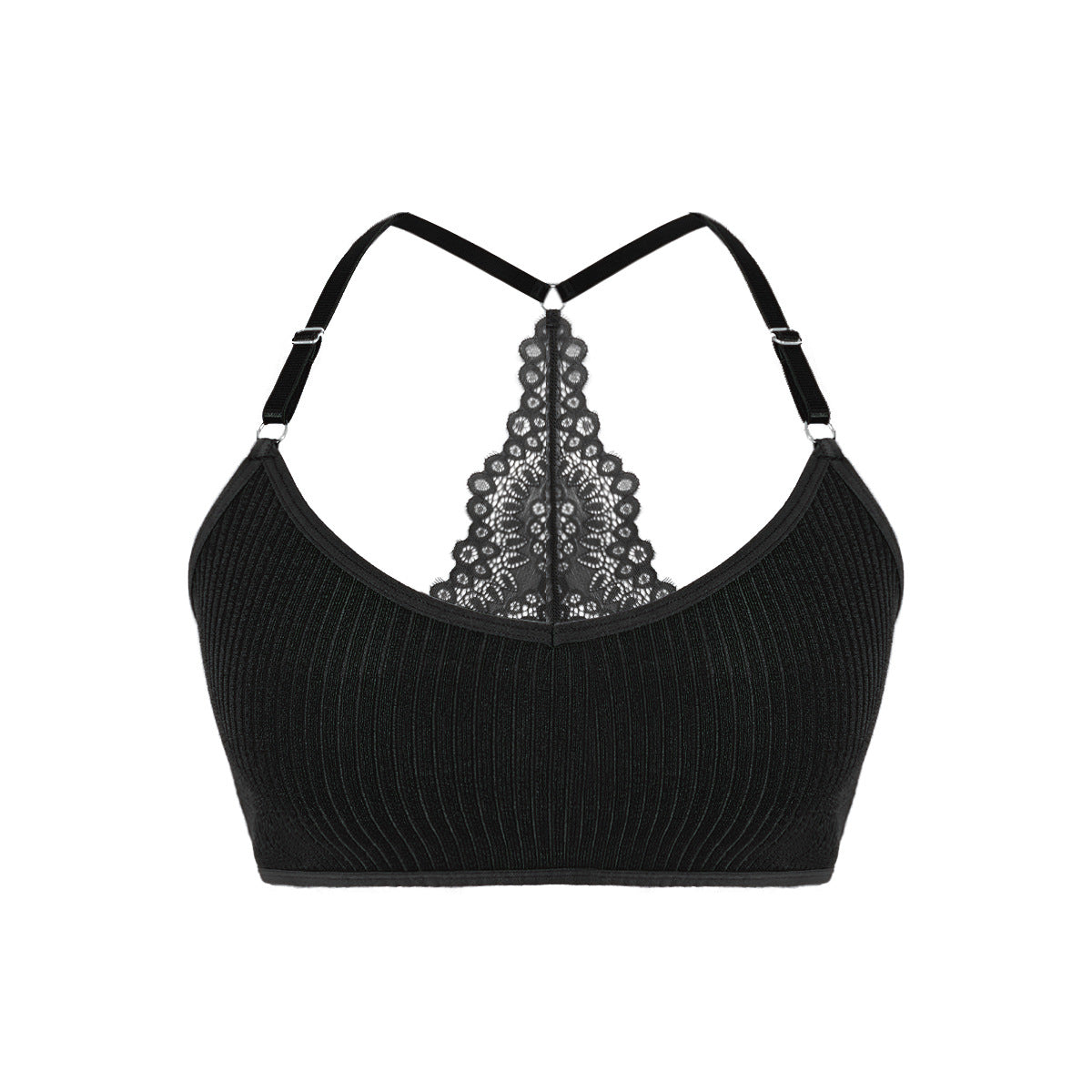 Women's Lace Vest Bra: Lift & Side Support, Adjustable Straps