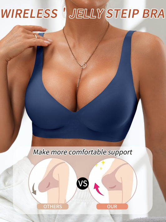 European Style Jelly Gel Push-Up Bra – Wireless Comfort High Support