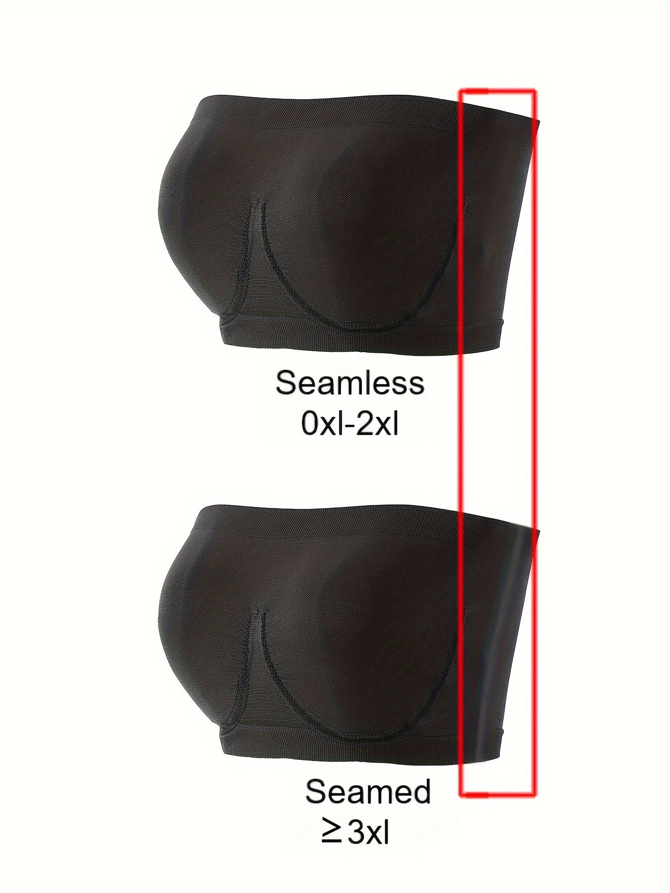 4 Pack Plus Size Basic Tube Bra Set, Women's Plus Solid Strapless High Stretch Wireless Tube Bralette Four Piece Set