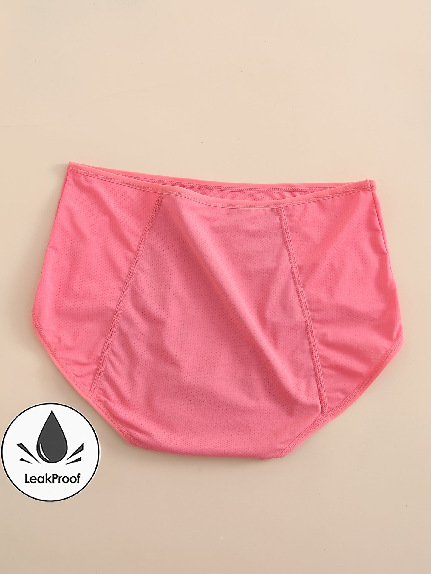 5pcs Leakproof High-Waisted Panties - Women's Elegant Period Underwear, 0XL-5XL, Breathable Mesh
