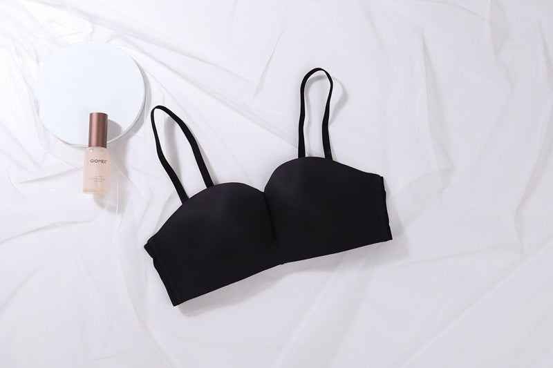 Wireless Push-Up Bra: Half Cup, Adjustable Straps & Side Support