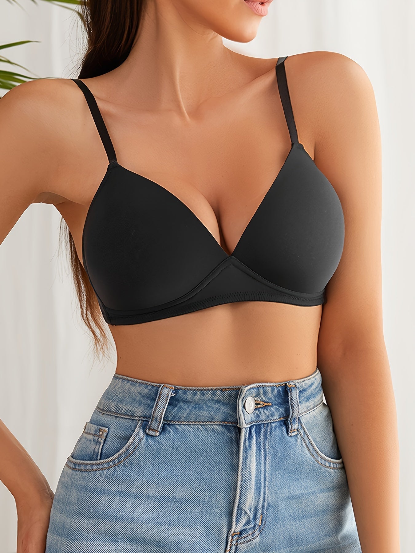 Sujetador tipo bralette para mujer: push up cómodo y sin costuras