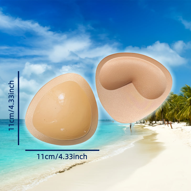 2 almohadillas invisibles de esponja para sujetador - Reutilizables para realzar el pecho, ideal para bikini, incluye cubrepezones - Lencería femenina
