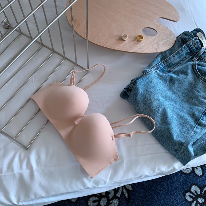 Women's Strapless Push-Up Bra: Wireless, Seamless, Anti-Slip for Small Bust