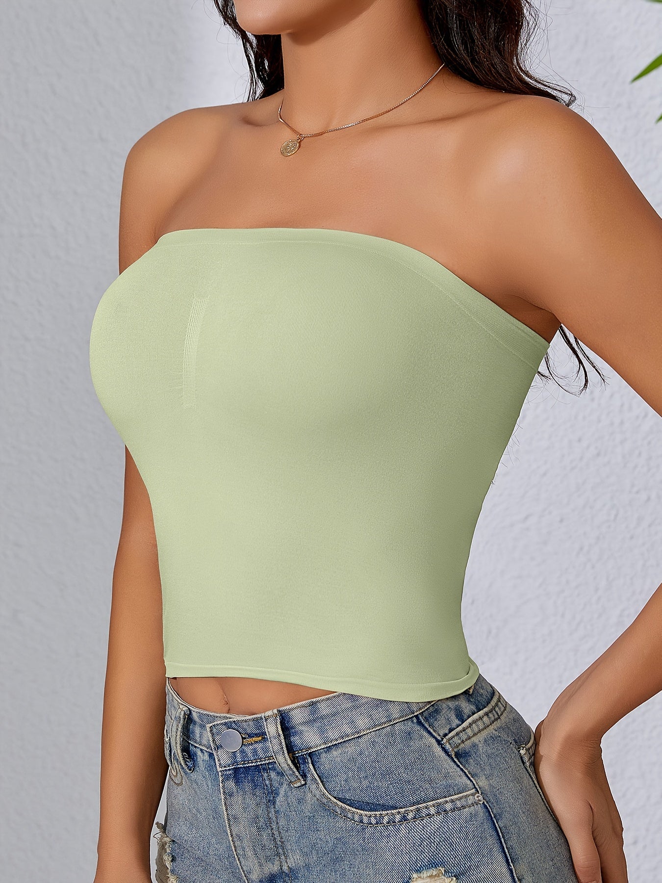 6pcs Seamless Tube Lingerie, Anti-glare Bottoming Beauty Back Lingerie, Women's Strapless Inner Outer Wear Wrap Chest