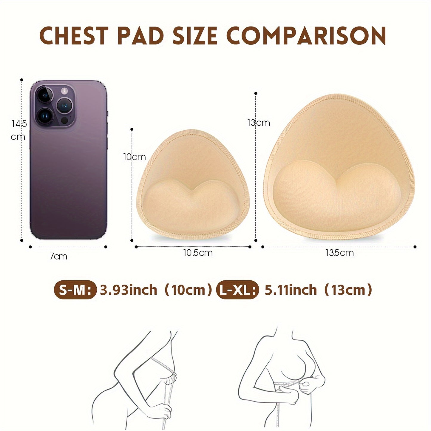 4 Paar nahtlose Push-up-BH-Polster – unsichtbare Brustvergrößerer für Damen-BHs, Bikinis und Tops