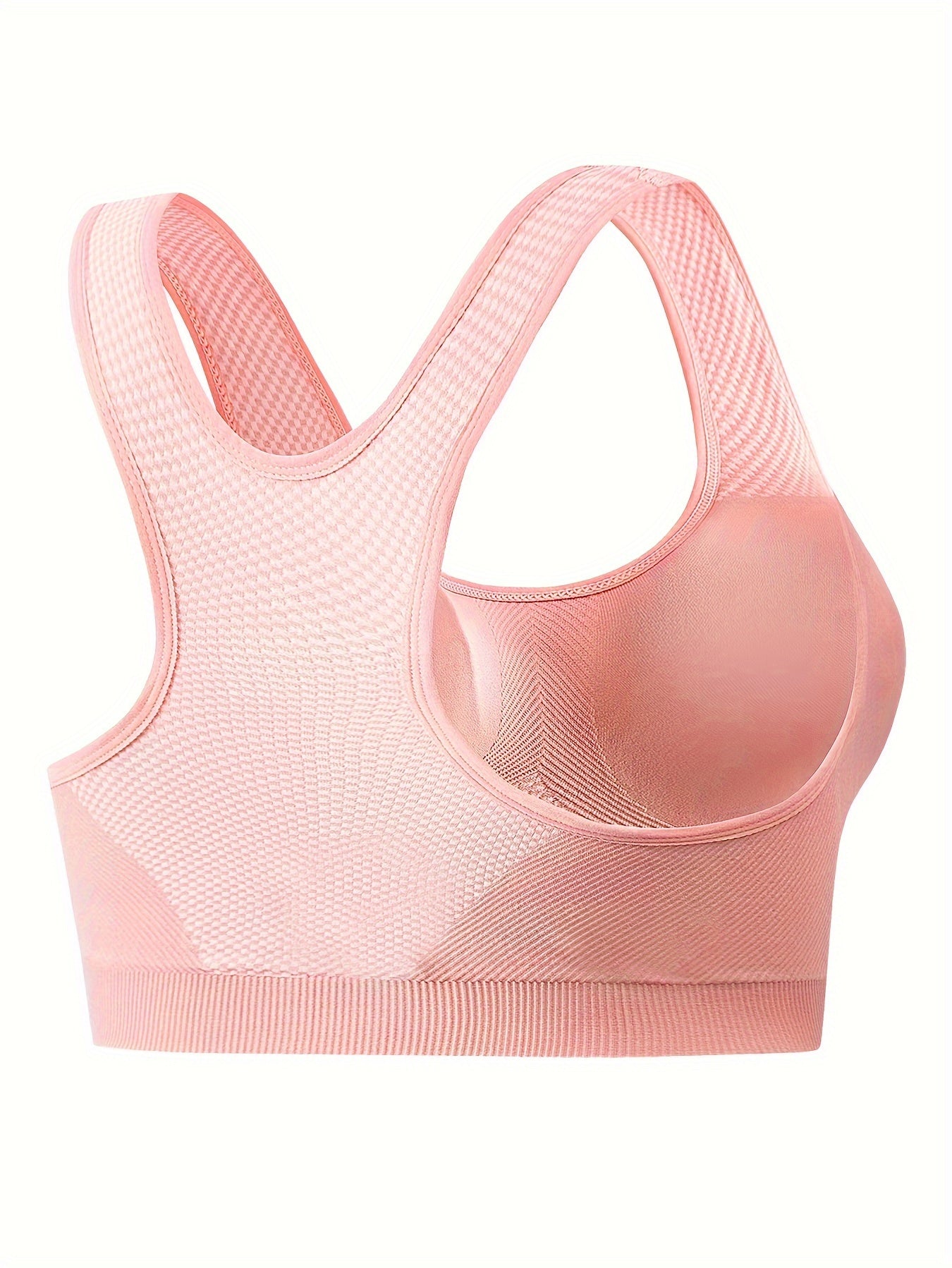 Nahtloser Sport-BH für Damen in Übergröße, Gitterstruktur-Design, atmungsaktiv, hohe Stoßfestigkeit, Racerback-Träger, Rückenstütze, Activewear fürs Laufen und Fitnessstudio, geeignet für verschiedene Sportarten 