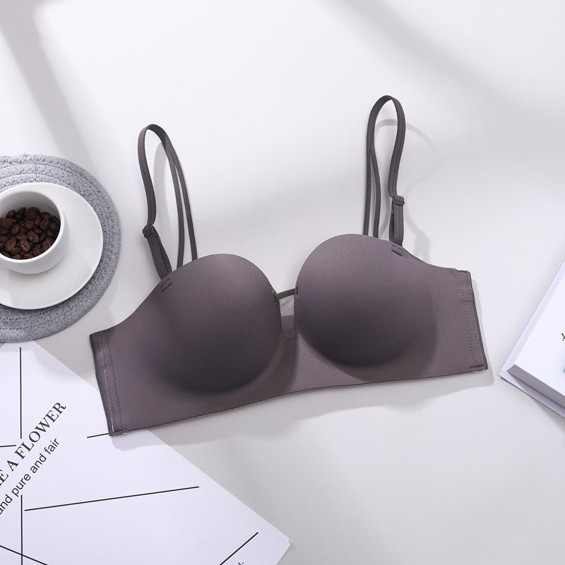 Women's Strapless Push-Up Bra: Wireless, Seamless, Anti-Slip for Small Bust