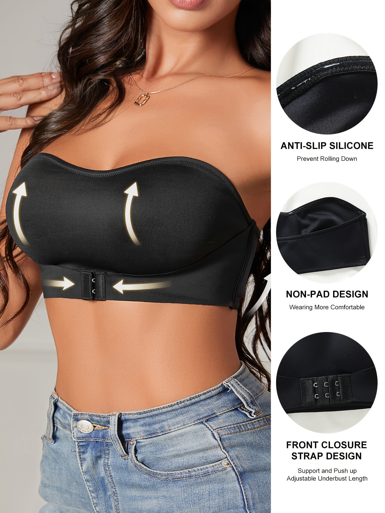 Strapless Buckle Bra Non Padded Bandeau Women's Lingerie