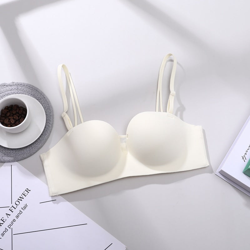 Women's Strapless Push-Up Bra: Wireless, Seamless, Anti-Slip for Small Bust