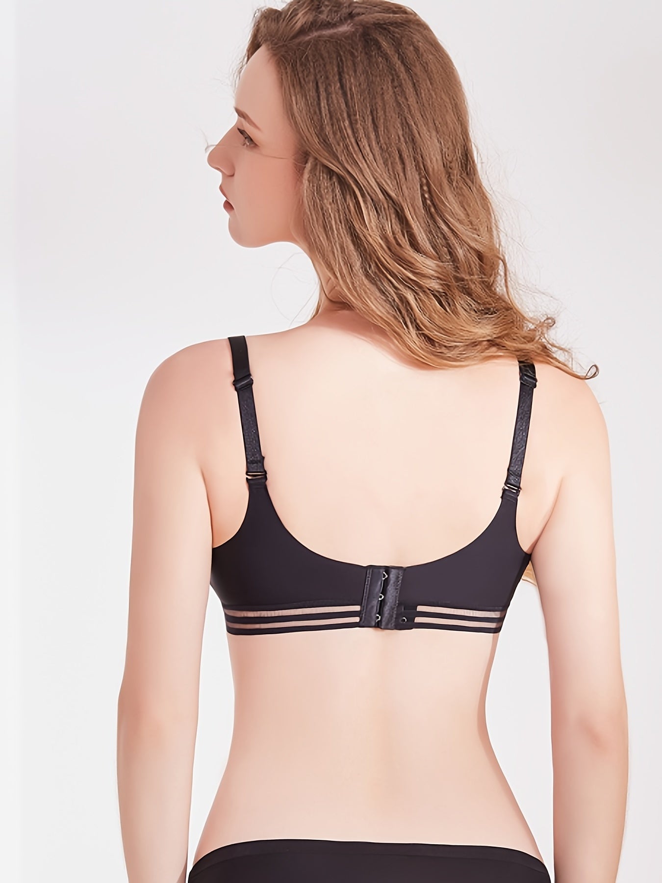 Sujetador push up liso sencillo para mujer: lencería y ropa interior cómodas y sin costuras
