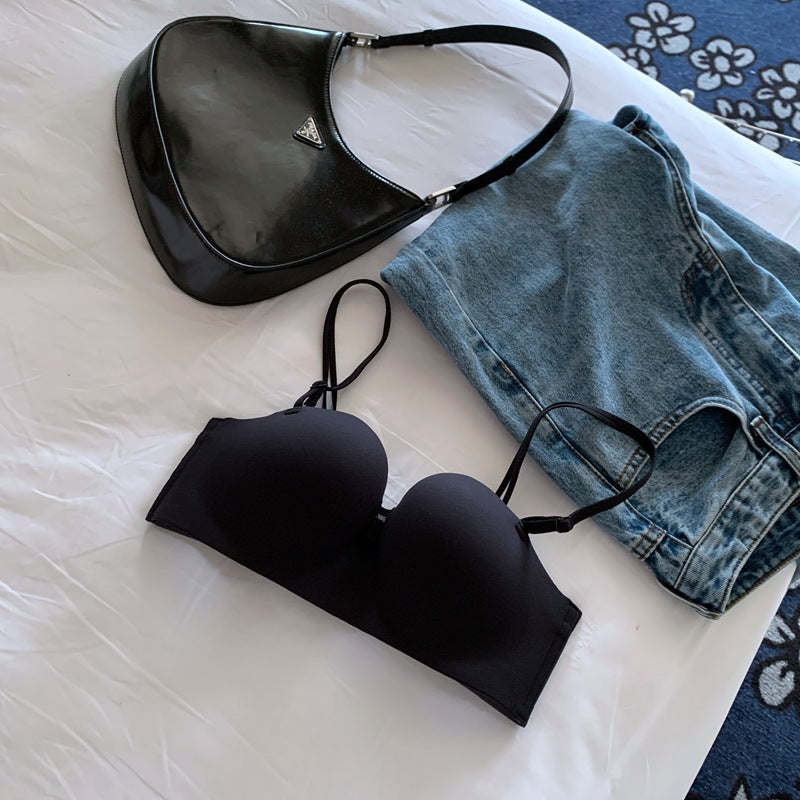 Women's Strapless Push-Up Bra: Wireless, Seamless, Anti-Slip for Small Bust