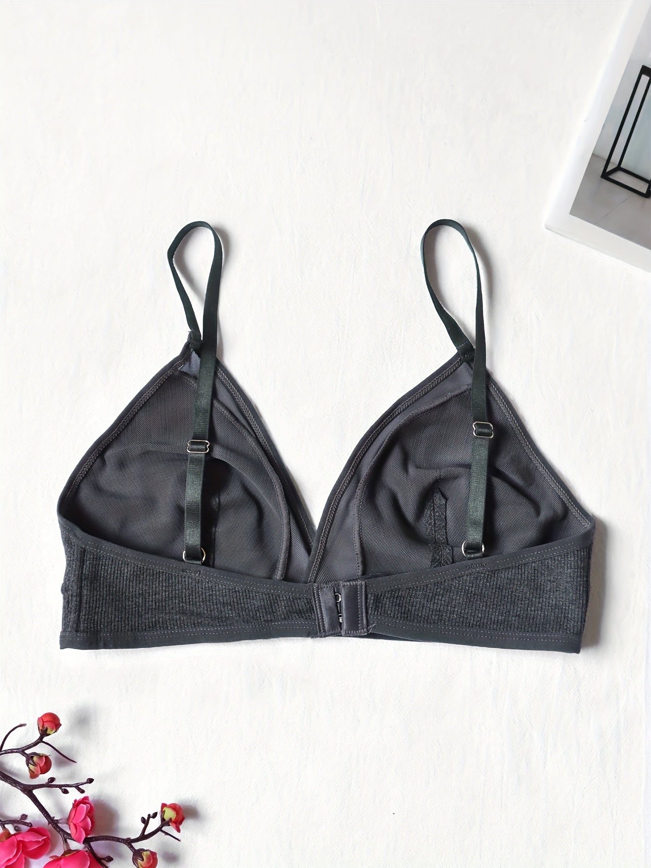 Contrast Mesh Wireless Bra - Comfy & Breathable Women's Lingerie Underwear