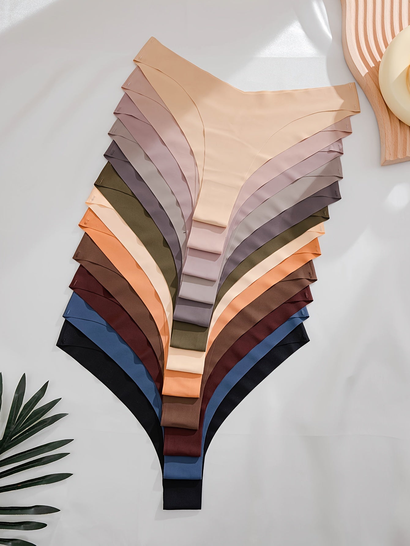 12pcs Solid Seamless Thongs, Comfy & Breathable Stretchy Intimates Panties, Women's Lingerie & Underwear