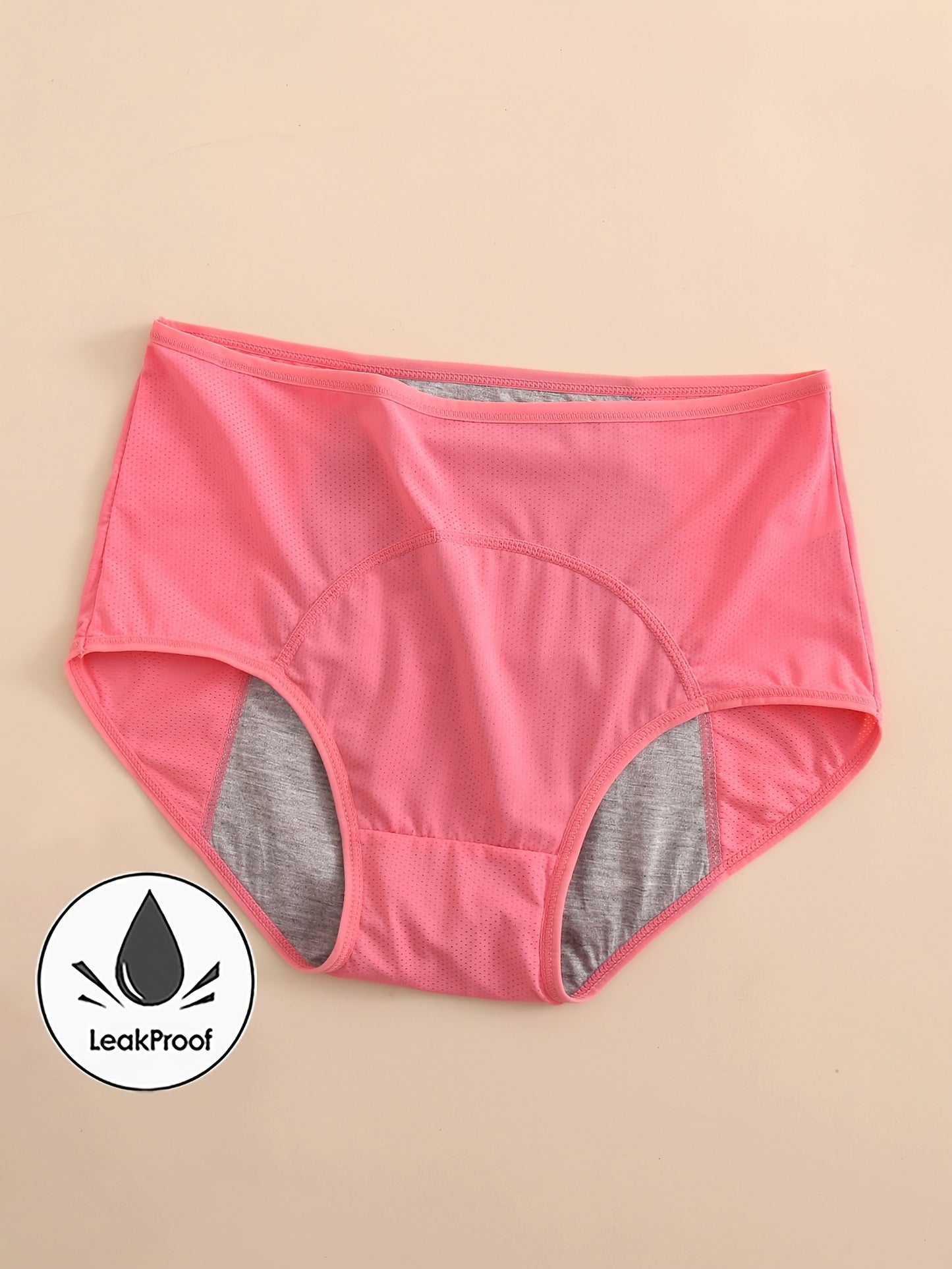 5pcs Leakproof High-Waisted Panties - Women's Elegant Period Underwear, 0XL-5XL, Breathable Mesh