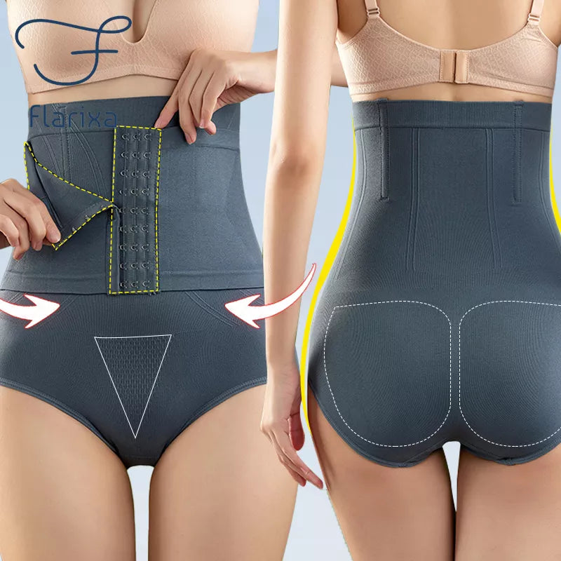 Flarixa Women's High Waist Shaping Panties - Waist Trainer, Tummy & Butt Lift, Slimming Underwear