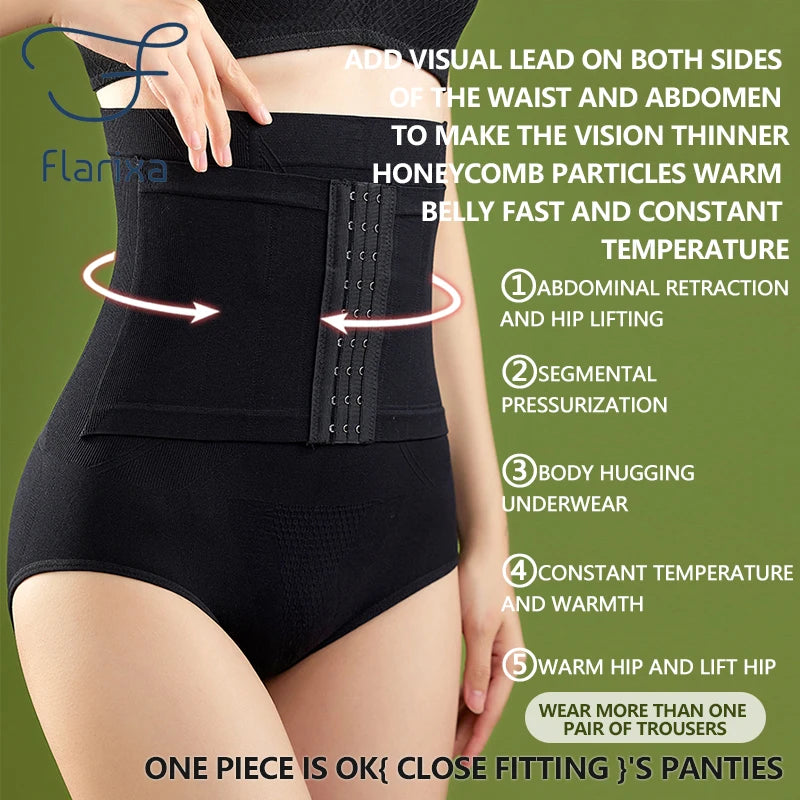 Flarixa Women's High Waist Shaping Panties - Waist Trainer, Tummy & Butt Lift, Slimming Underwear