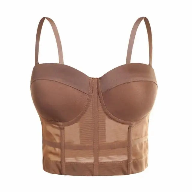 Sexy schwarzer transparenter BH aus Netzstoff, Push-Up-Bralette – Damen-Club-Party-Dessous in Übergröße
