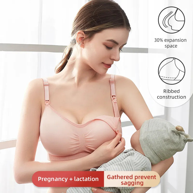 High Quality Plus Size Nursing Bra - Breathable, Seamless Maternity Bra with Push Up for Women