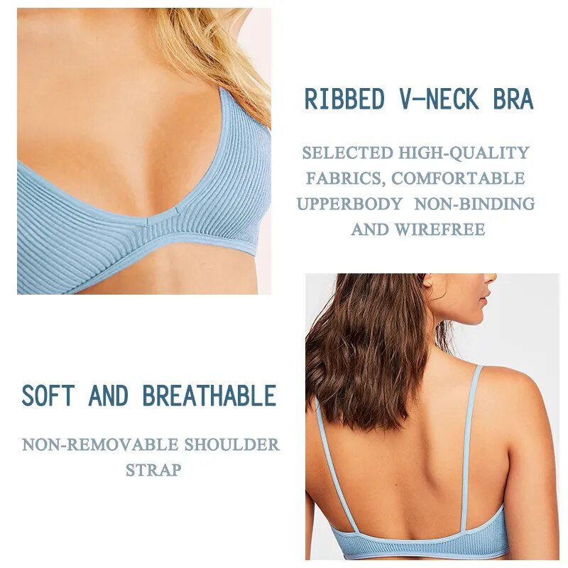 DM Women's Cotton Bralett - Comfortable Wireless, Thin, Unpadded, Breathable & Sexy Backless Bra