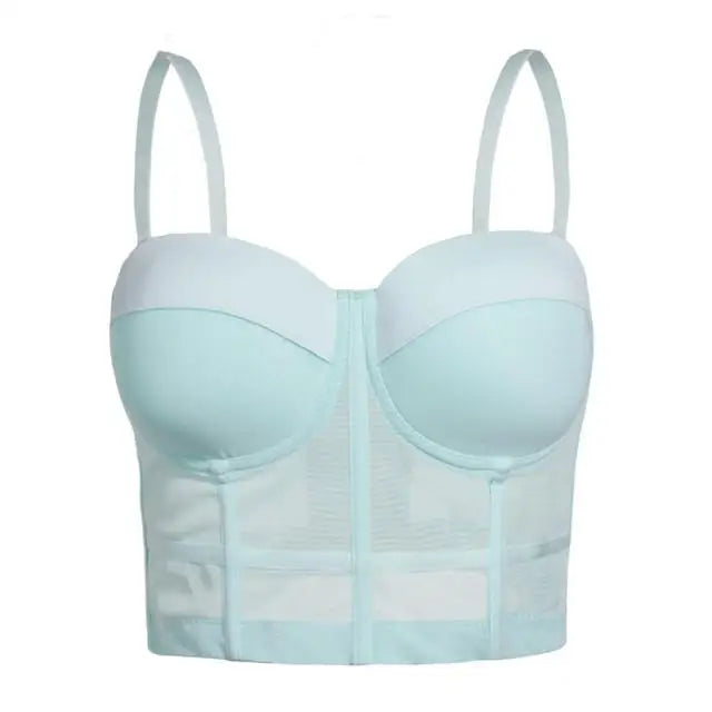 Sexy schwarzer transparenter BH aus Netzstoff, Push-Up-Bralette – Damen-Club-Party-Dessous in Übergröße