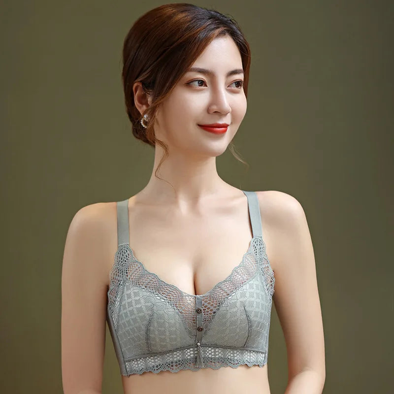 Roseheart Women's Sexy Wireless Bras with Lace Trim, Straps - Available in Multiple Colors & Sizes