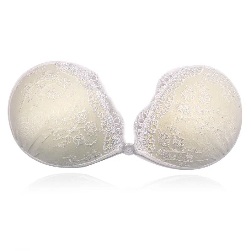 2025  White Lace Push Up Women Bra Floral Invisible Bras for Women Wedding Party Seamless Strapless Women's Underwear Bra