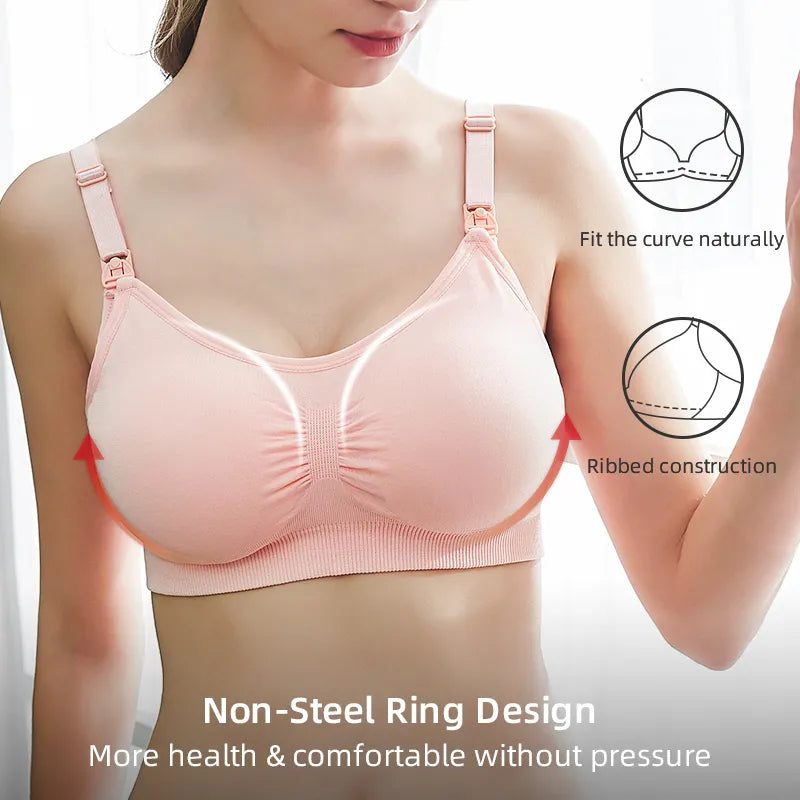 High Quality Plus Size Nursing Bra - Breathable, Seamless Maternity Bra with Push Up for Women