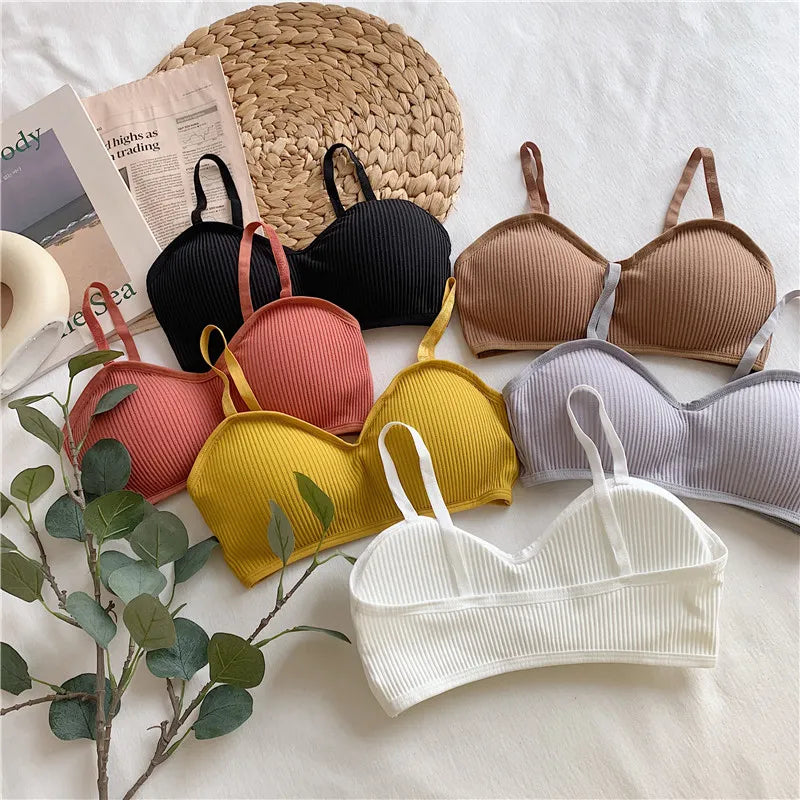 Women's Cotton Tube Top Bra - Comfortable, Wirefree Bralette for Students and Sexy Lingerie