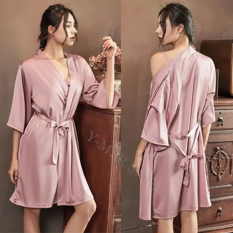 Satin Robe for Women - Intimate Lingerie, Sleepwear, Bridal Gift, Casual Kimono, Bathrobe & Sexy Nightwear