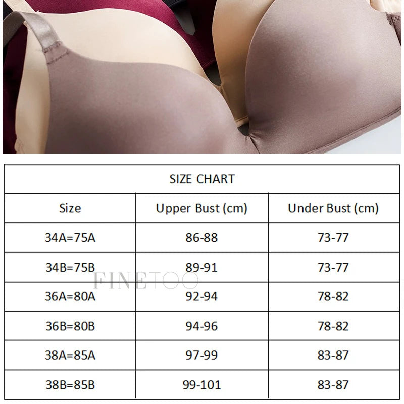 Women's Seamless Push - Up Wireless Bralette - Soft, No Steel Ring, Adjustable Straps