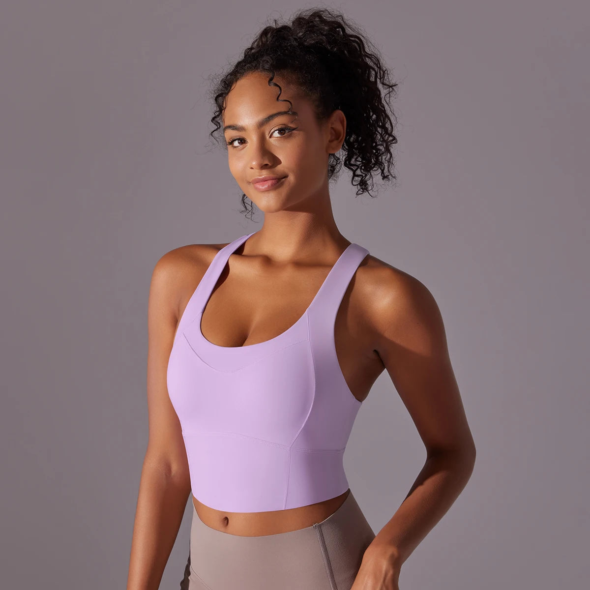 Sexy Damen-Sport-BH-Top aus Nylon – enges, elastisches Fitnessstudio, Yoga-BHs, bauchfreies Top