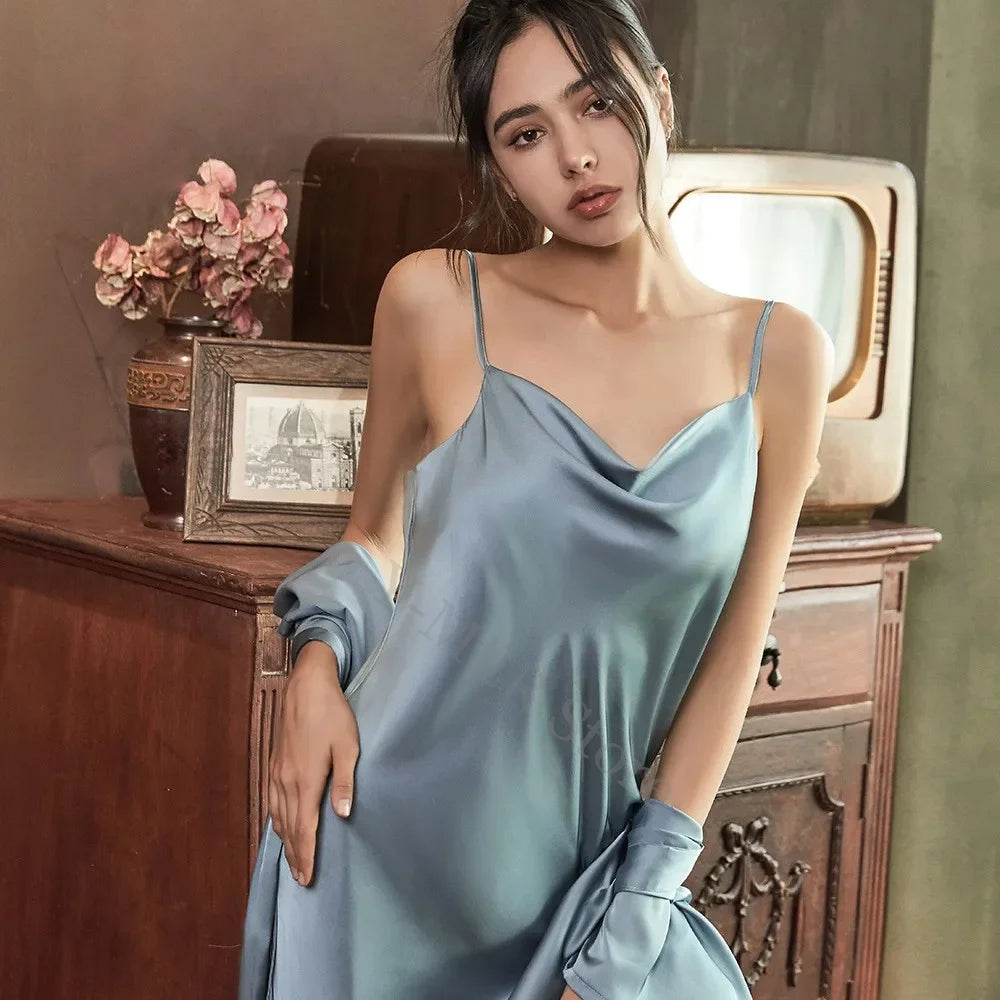 Satin Robe for Women - Intimate Lingerie, Sleepwear, Bridal Gift, Casual Kimono, Bathrobe & Sexy Nightwear