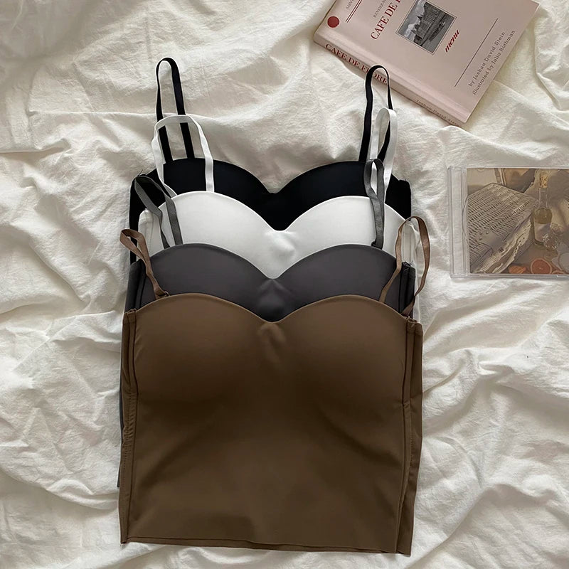Sujetador deportivo sexy con tirantes dobles y corte fino para chicas atractivas, de color liso, para uso exterior