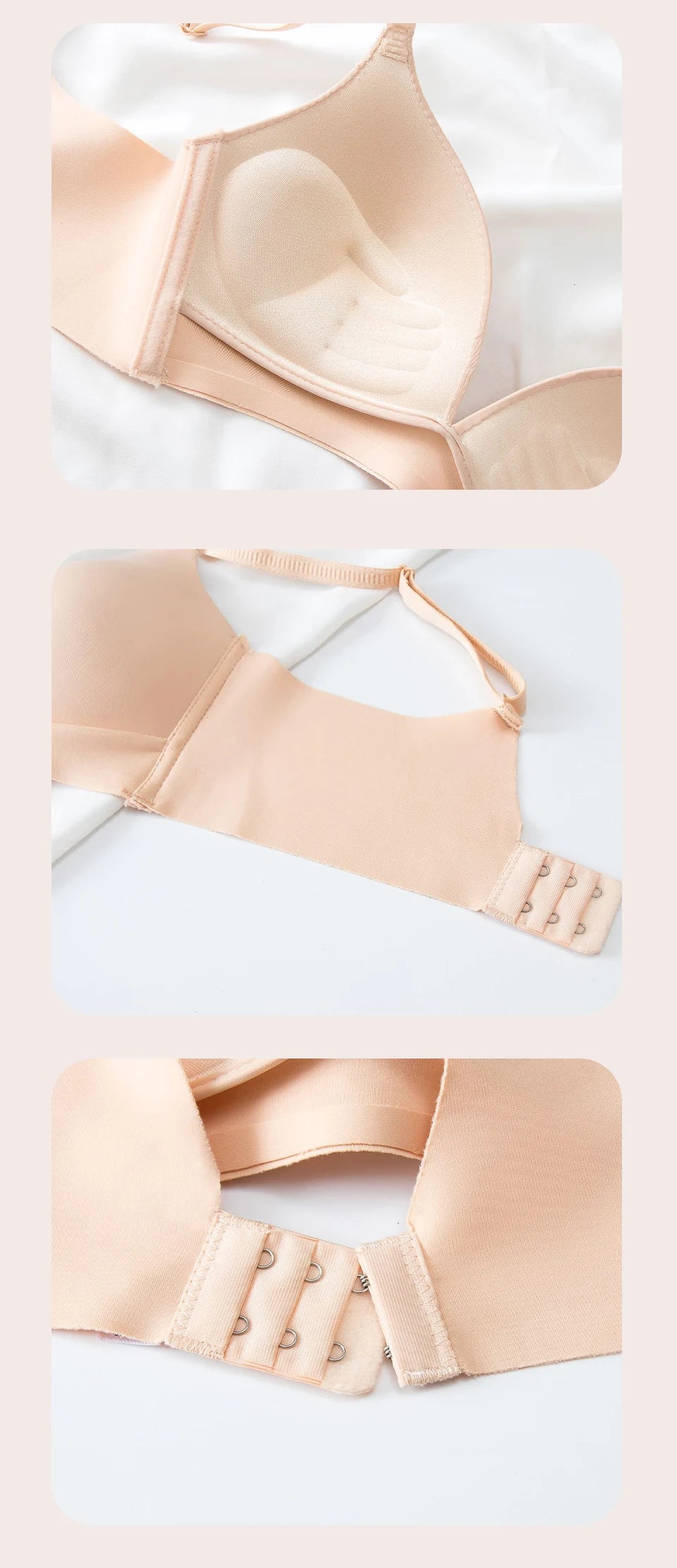 Nahtlose BHs im japanischen Stil ohne Bügel für Damen – Bralette ohne Stahlring, 3/4-Körbchen, glänzende Damenunterwäsche