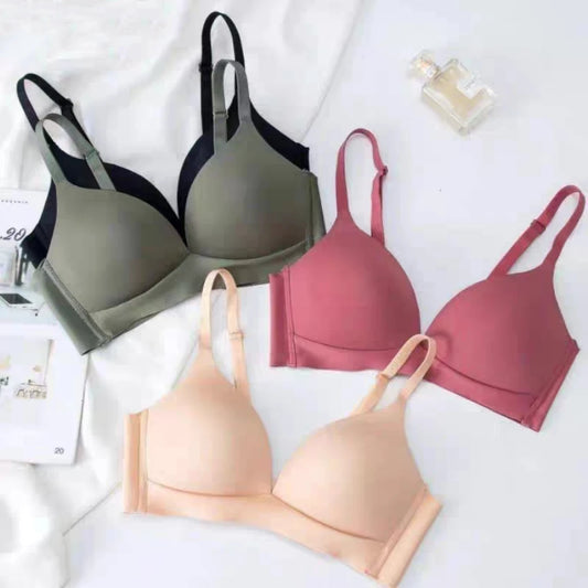 Sujetadores sin costuras estilo japonés para mujer: bralette sin aros de acero, copa 3/4, lencería femenina brillante
