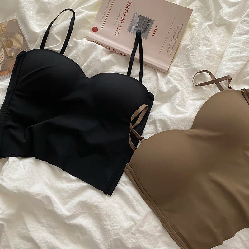Sujetador deportivo sexy con tirantes dobles y corte fino para chicas atractivas, de color liso, para uso exterior