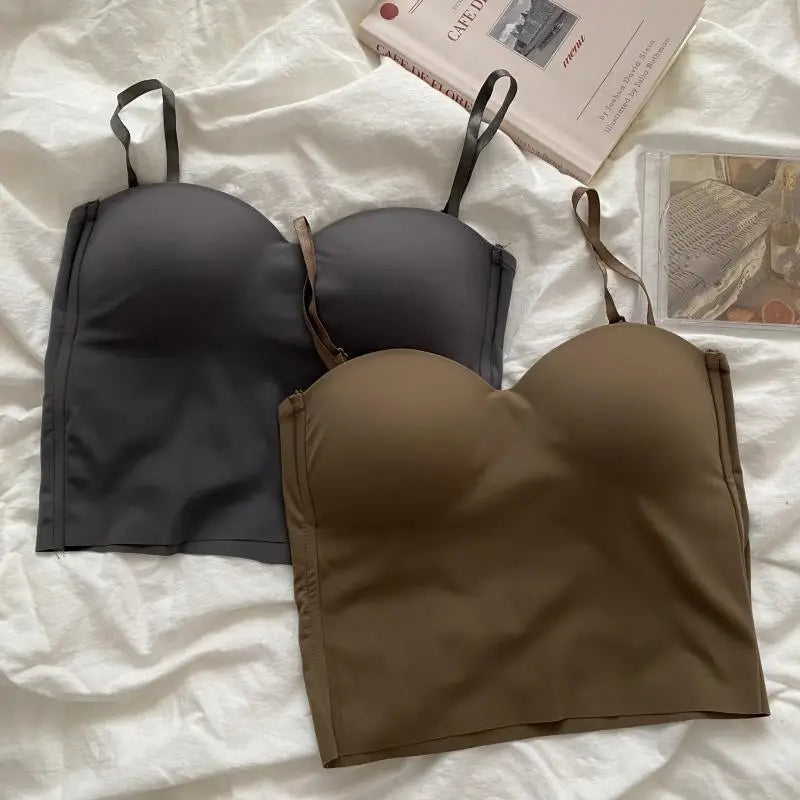 Sujetador deportivo sexy con tirantes dobles y corte fino para chicas atractivas, de color liso, para uso exterior