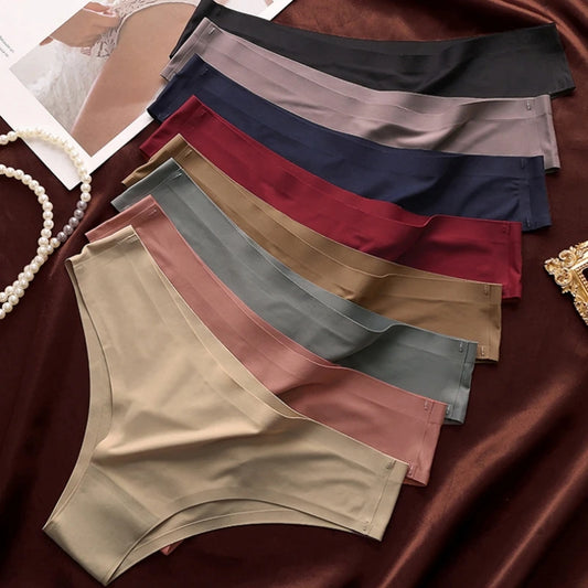 4PCS Seamless Panties Set | Ice Silk Low Waist Underwear