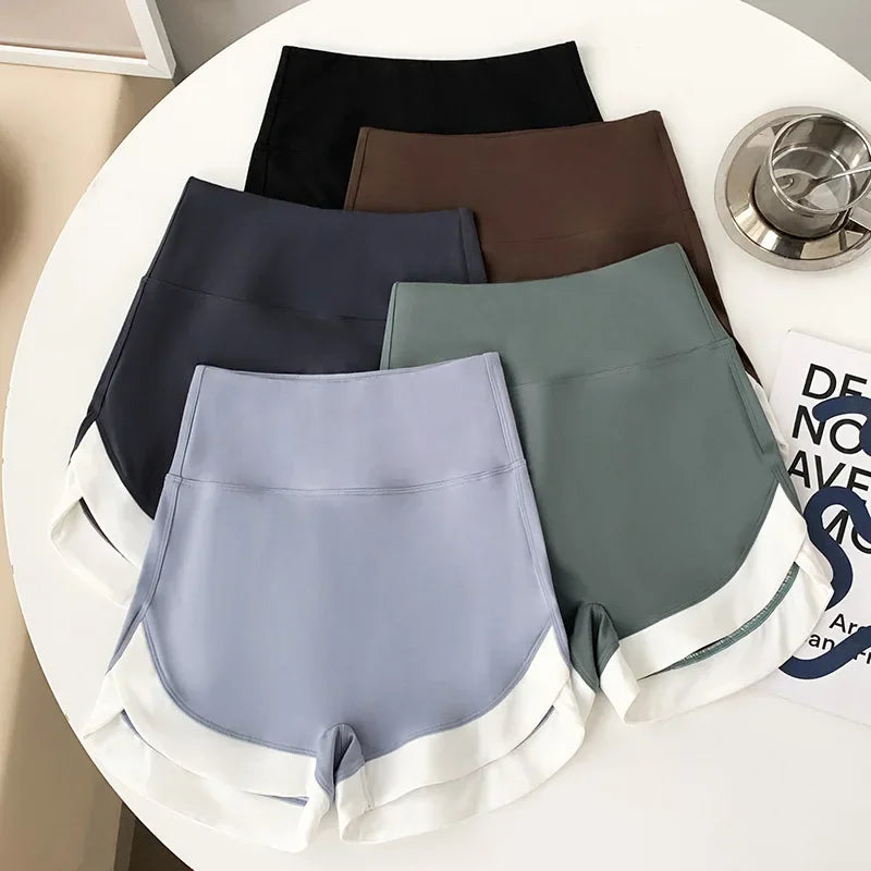 Women's Sports Pants Shorts - Contrast Color, Thin Fit, Hip Lift, Suitable for Underlay