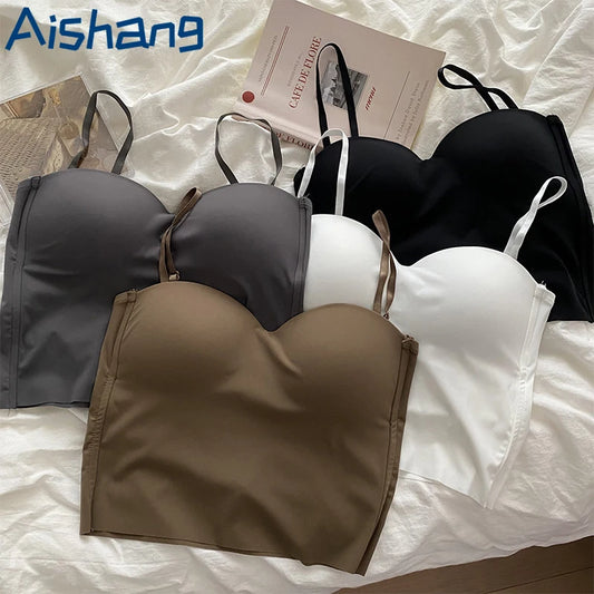 Sujetador deportivo sexy con tirantes dobles y corte fino para chicas atractivas, de color liso, para uso exterior