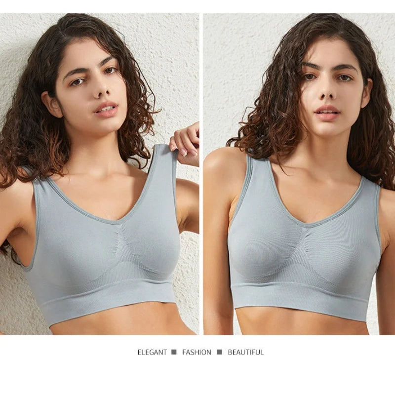Women's Seamless Push-Up Sports Bra - Breathable, Unwired, No Pads, Sizes M - 5XL