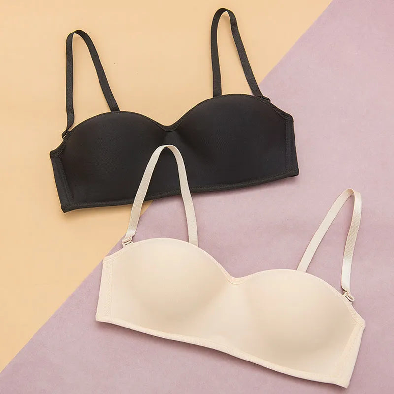 Roseheart Women's Invisible Bra Strapless Bralette - 1/2 Cup One-Piece Sexy Seamless Wedding Lingerie