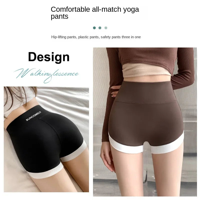 Women's Sports Pants Shorts - Contrast Color, Thin Fit, Hip Lift, Suitable for Underlay